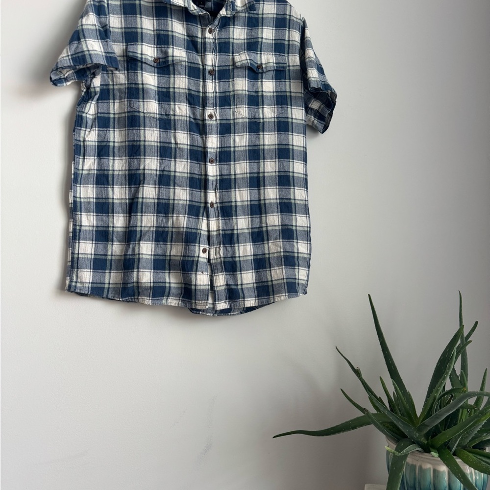 Patagonia Organic Cotton Blue and Cream Shirt